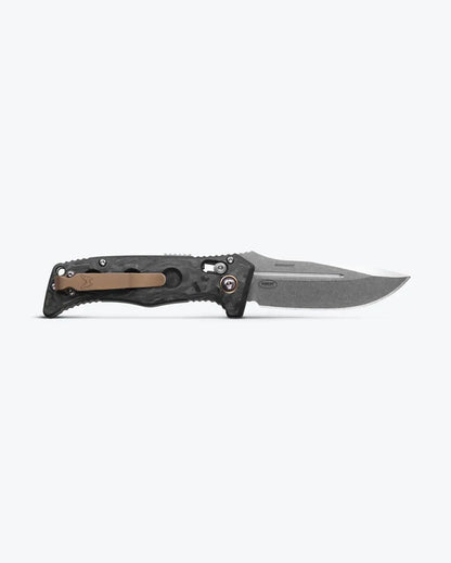 Benchmade 2730-03 Mini Auto Adamas CPM-MagnaCut Marbled Carbon Fiber Handle Folding Knife