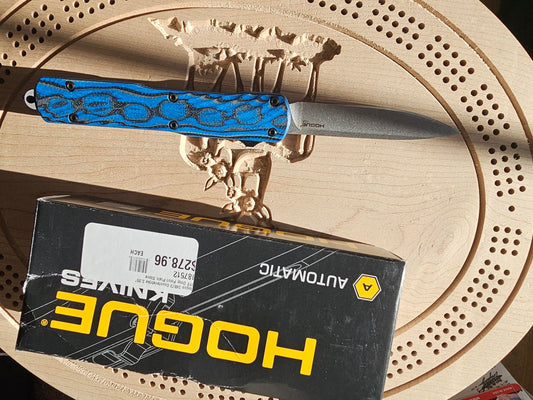 Hogue Counterstrike Auto OTF CPM-20CV Blade G-Mascus Blue G-10 One of a Kind Out The Front Knife 34873