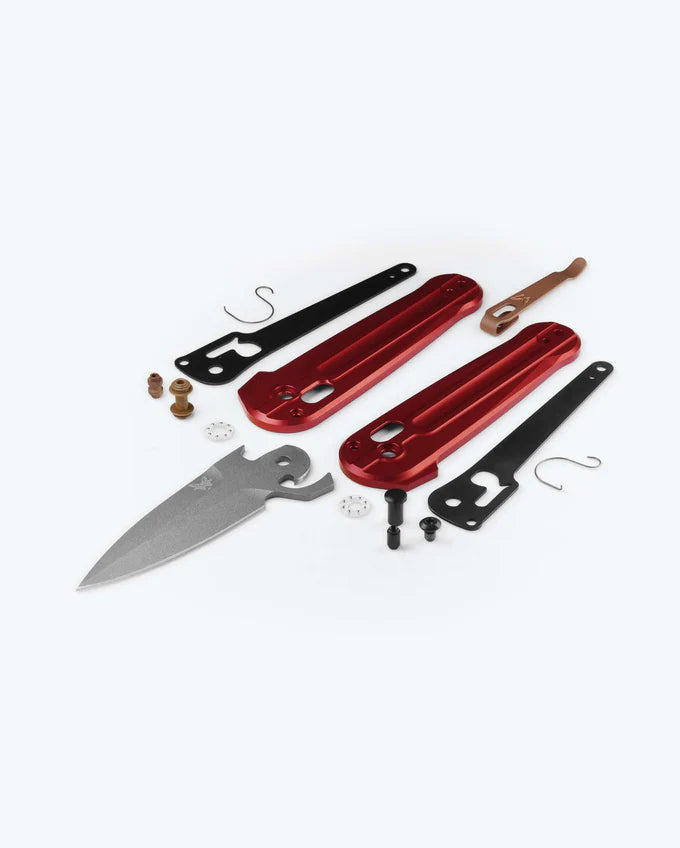 Benchmade 491GY-01 Lowden M390 Blade Phoenix Red 6061-T6 Aluminum Handle Axis Folding Knife
