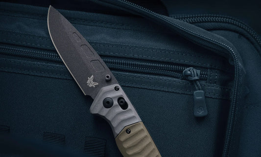 Sale $270 Benchmade 593BK PSK CPM-Magnacut Gray & OD Green G10 Handle Folding Knife