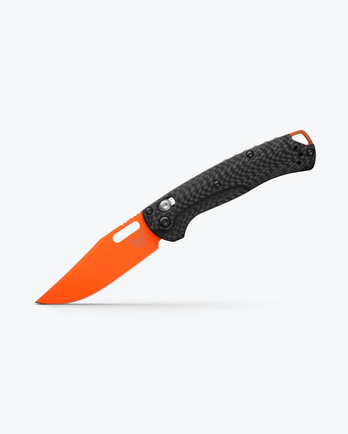 Benchmade 15533OR-01 Mini Taggedout Orange CPM-Magnacut Blade Carbon Fiber Handle Hunting Folder