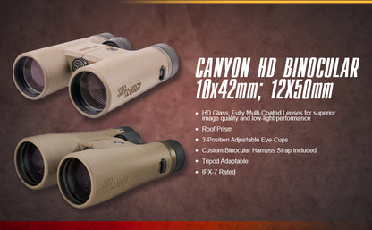 Sig Sauer Canyon HD 10x42mm Binocular SOZC0001 SpectraCoat Lifetime Warranty