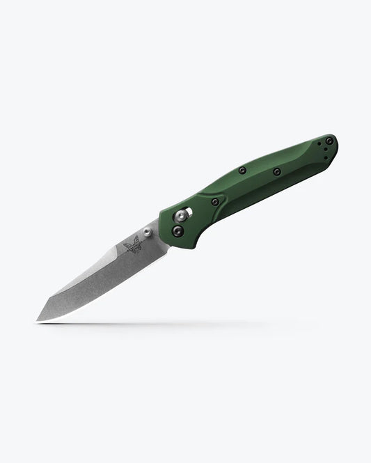 Benchmade 940 Osborne CPM-S30V Blade Green Aluminum Handle Folding Knife