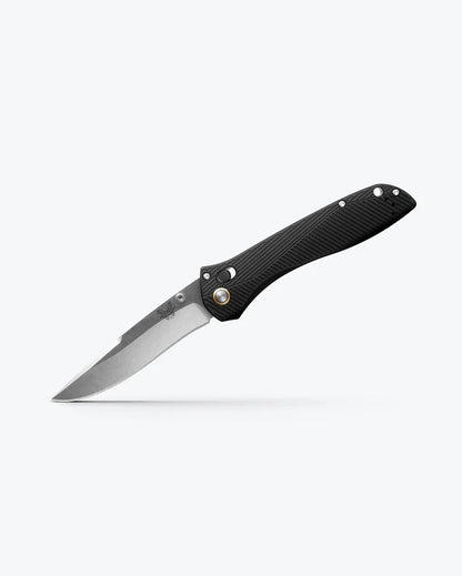 Benchmade 710-25 Seven Ten Black 6061-T6 Aluminum Handle Recurve Drop-Point M390 Blade USA