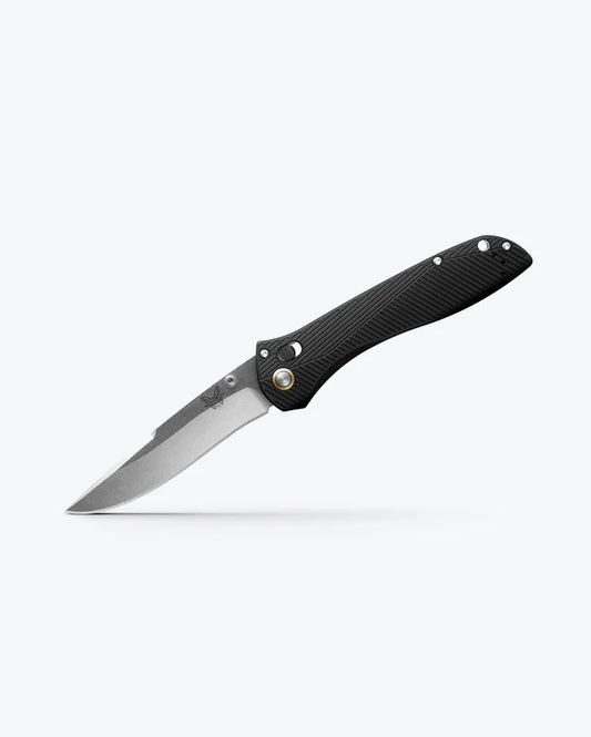 Benchmade 710-25 Seven Ten Black 6061-T6 Aluminum Handle Recurve Drop-Point M390 Blade USA