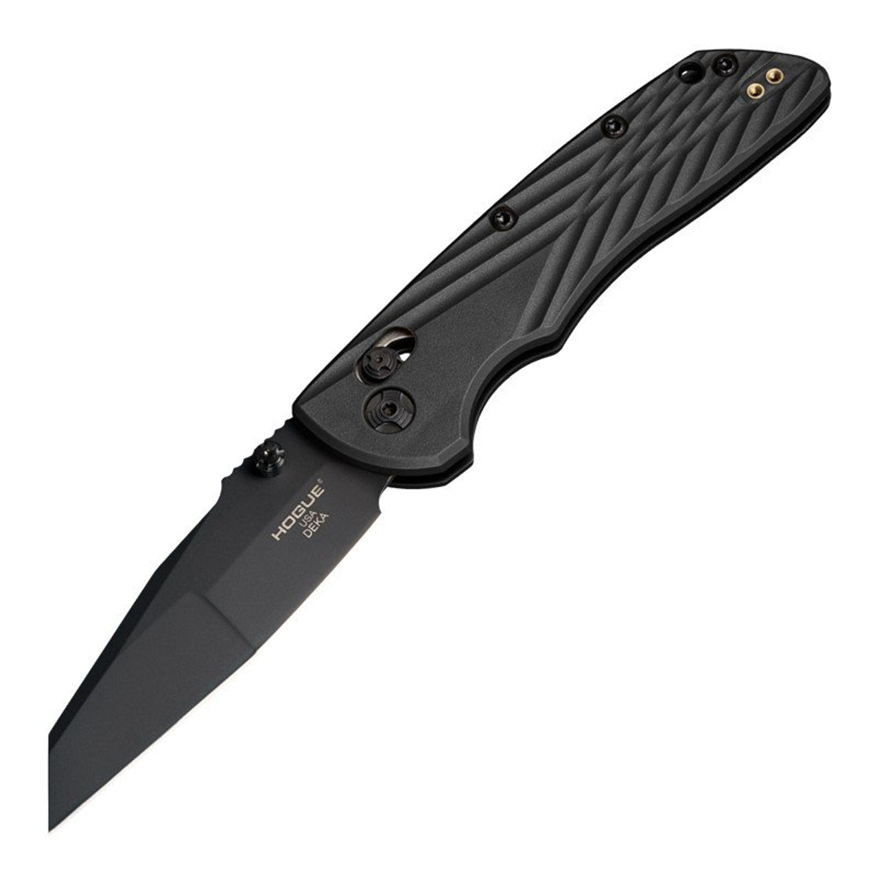 Hogue Deka Folding Knife Black Wharncliffe CPM-MagnaCut USA Made 24366 Lifetime Warranty