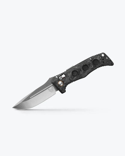 Benchmade 2730-03 Mini Auto Adamas CPM-MagnaCut Marbled Carbon Fiber Handle Folding Knife