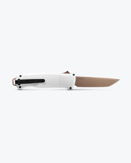 Benchmade 5370FE-02 Shootout CPM-Cru-Wear Cool Gray Grivory Handle OTF Knife