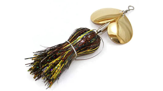 Musky Mayhem MDC05 Micro Double Cowgirl Musky Spinner .75 oz 5" 1/0 Gold Small Mouth Bass