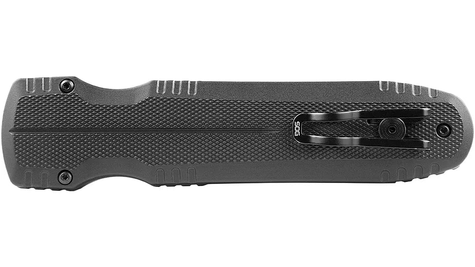 SOG Pentagon OTF Black Aluminum Handle Cryo S35VN Blade Steel Made in USA Automatic Out The Front Knife SOG-15-61-01-57