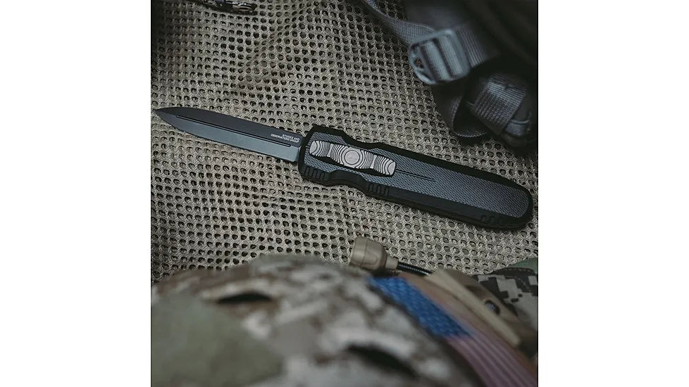 SOG Pentagon OTF Black Aluminum Handle Cryo S35VN Blade Steel Made in USA Automatic Out The Front Knife SOG-15-61-01-57