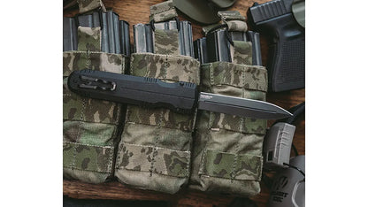 SOG Pentagon OTF Black Aluminum Handle Cryo S35VN Blade Steel Made in USA Automatic Out The Front Knife SOG-15-61-01-57