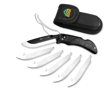 Outdoor Edge Knives RazorPro Black Double Blade Replaceable Blade Hunting Knife RO-10C