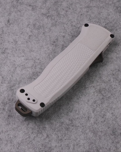 Benchmade 5370FE-02 Shootout CPM-Cru-Wear Cool Gray Grivory Handle OTF Knife