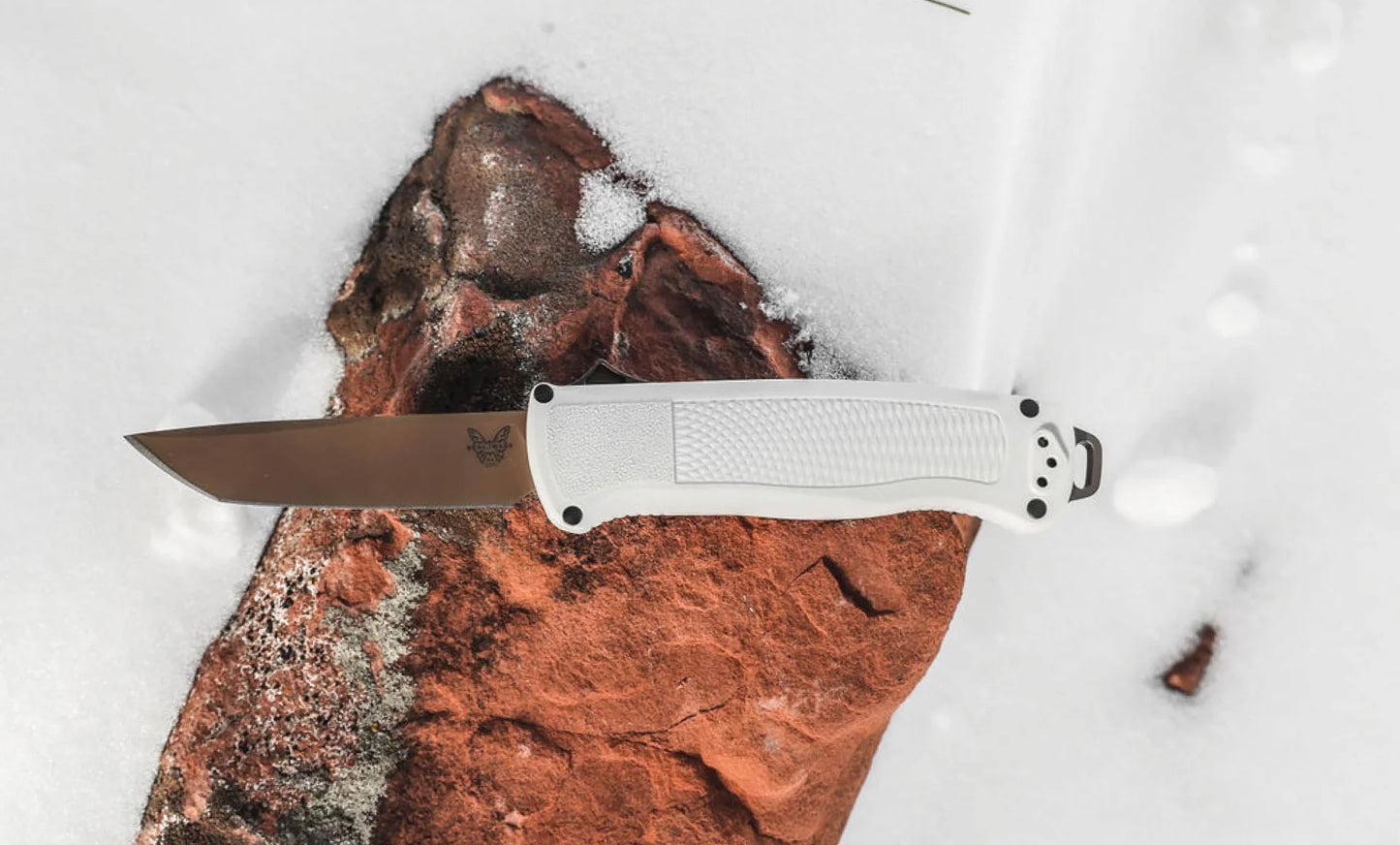 Benchmade 5370FE-02 Shootout CPM-Cru-Wear Cool Gray Grivory Handle OTF Knife