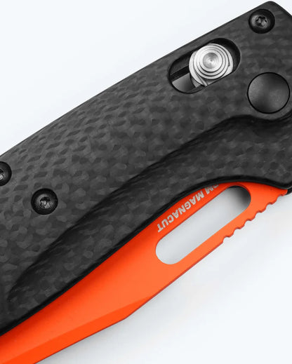 Benchmade 15535OR-01 Taggedout Orange CPM-Magnacut Blade Carbon Fiber Handle Hunting Folder