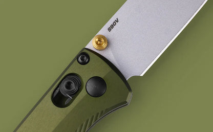 Benchmade 533SL-10 Mini Bugout CPM-S90V Blade Woodland Green 6061-T6 Aluminum Handle Folding Knife