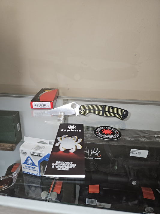 Spyderco Para Military 2 Salt CPM-MagnaCut Black/Yellow G10 Folding Knife C81GBKYLMCP2 USA Made Lifetime Warranty