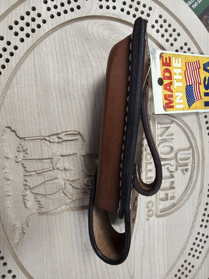 Deerfield Leathers Katahdin Knife Case Medium Brown Knife & Multitool Holster Made in Maine USA