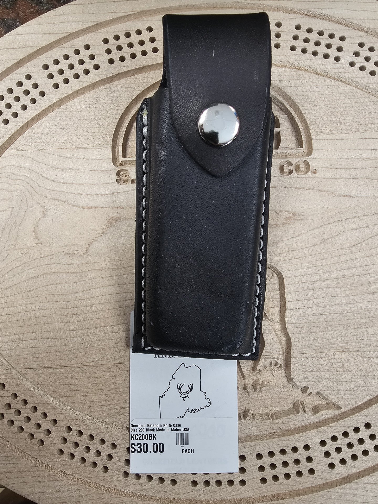 Deerfield Leathers Katahdin Knife Case Medium Black Knife & Multitool Holster Made in Maine USA