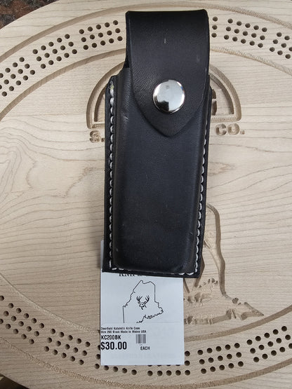 Deerfield Leathers Katahdin Knife Case Medium Black Knife & Multitool Holster Made in Maine USA
