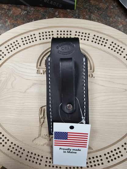 Deerfield Leathers Katahdin Knife Case Medium Black Knife & Multitool Holster Made in Maine USA