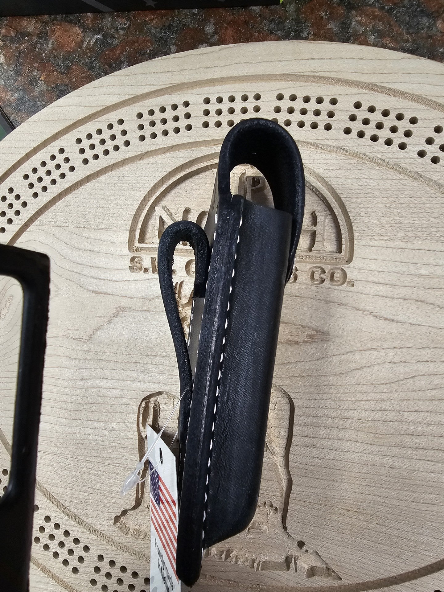 Deerfield Leathers Katahdin Knife Case Medium Black Knife & Multitool Holster Made in Maine USA