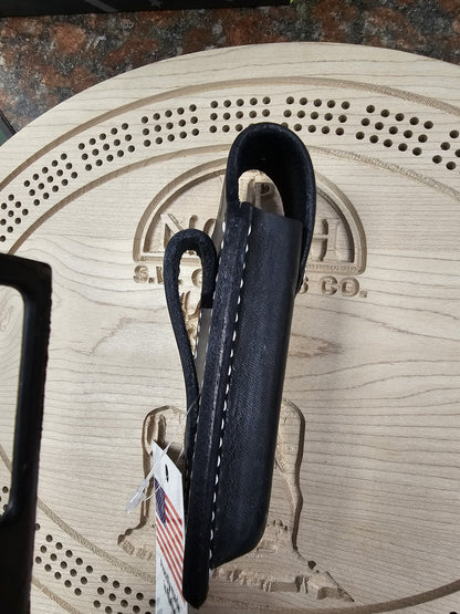 Deerfield Leathers Katahdin Knife Case Medium Black Knife & Multitool Holster Made in Maine USA