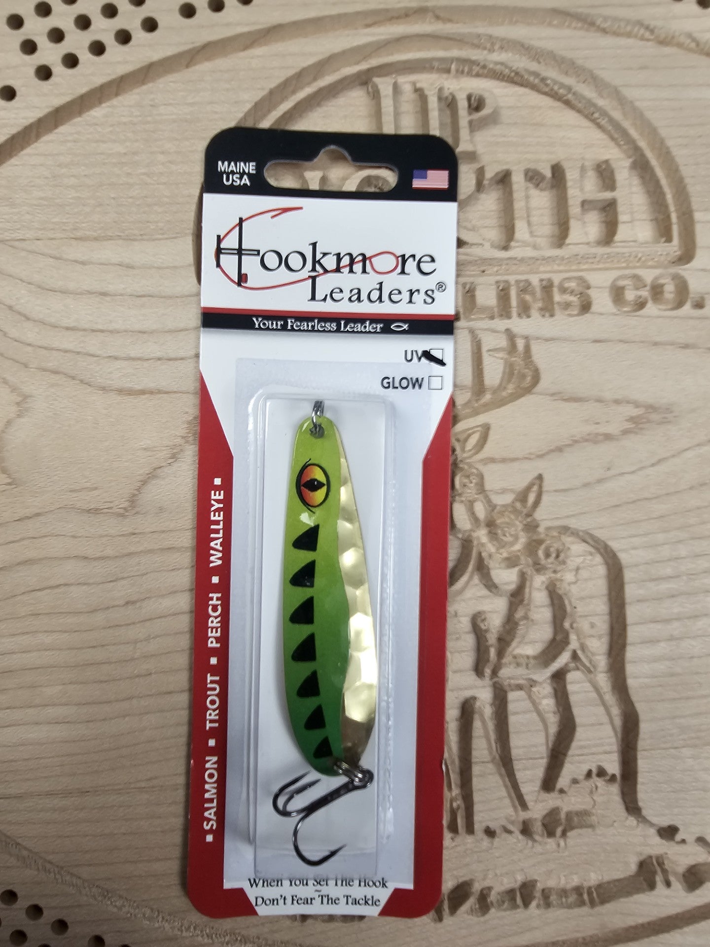 Hookmore Leaders Gator Bait TS2-GTR-06 Casting & Trollling Spoon UV Size 6 Hook Made in Maine USA