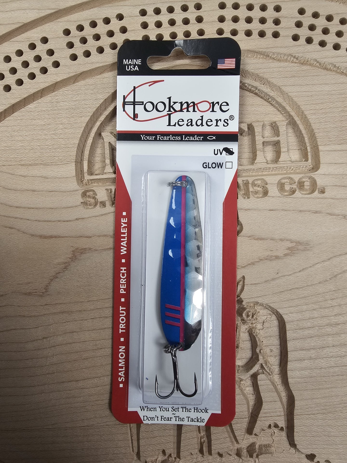 Hookmore Leaders Raspberry Ice TS2-RSP-06 Casting & Trollling Spoon UV Size 6 Hook Made in Maine USA