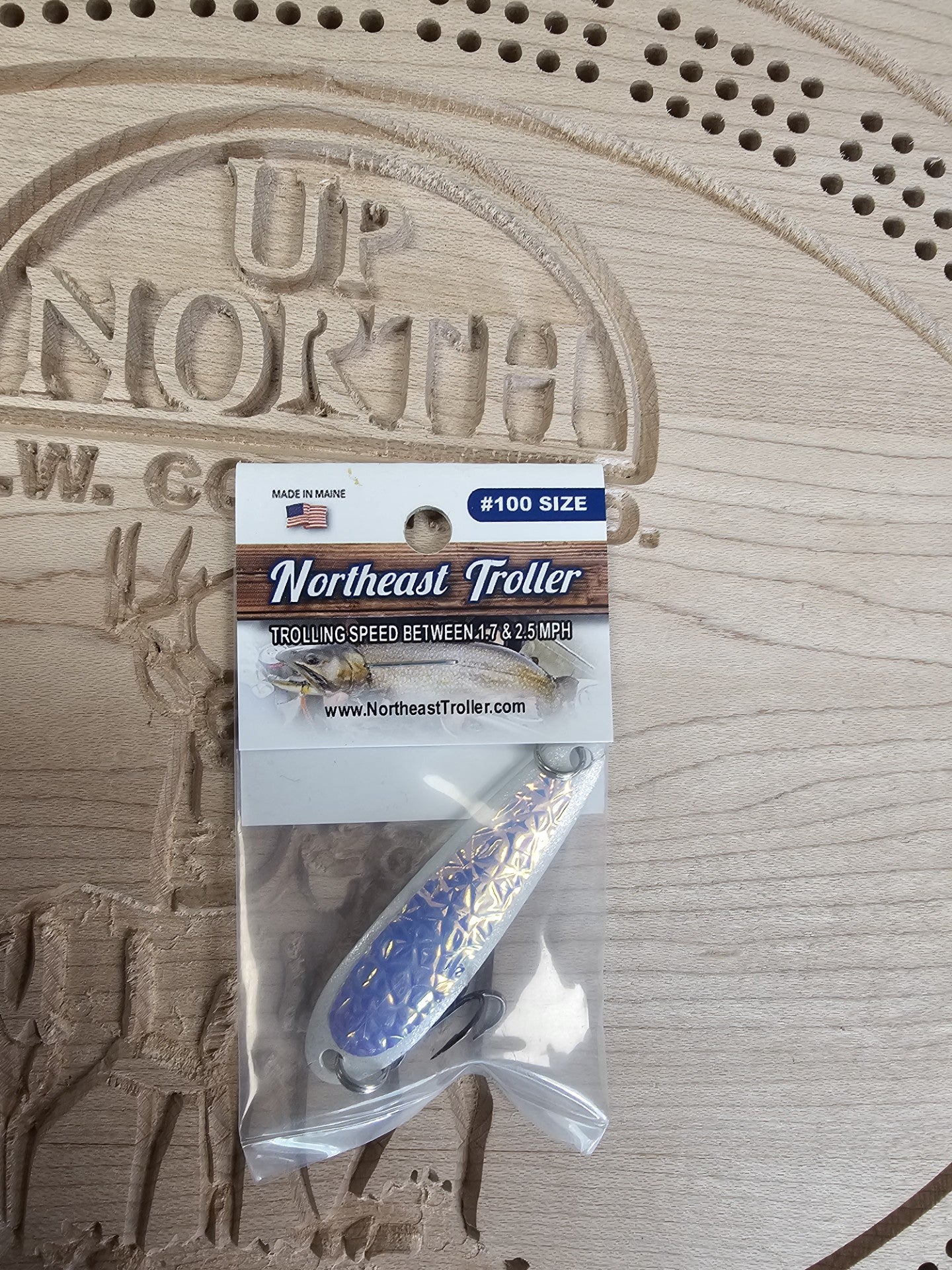 Northeast Troller Size 100 Pearl White Crushed Ice Casting/Trolling Spoon Made in Maine USA