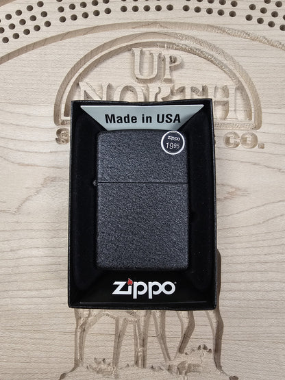 Zippo 236 Black Crackle Matte Black Pocket Lighter Made in USA