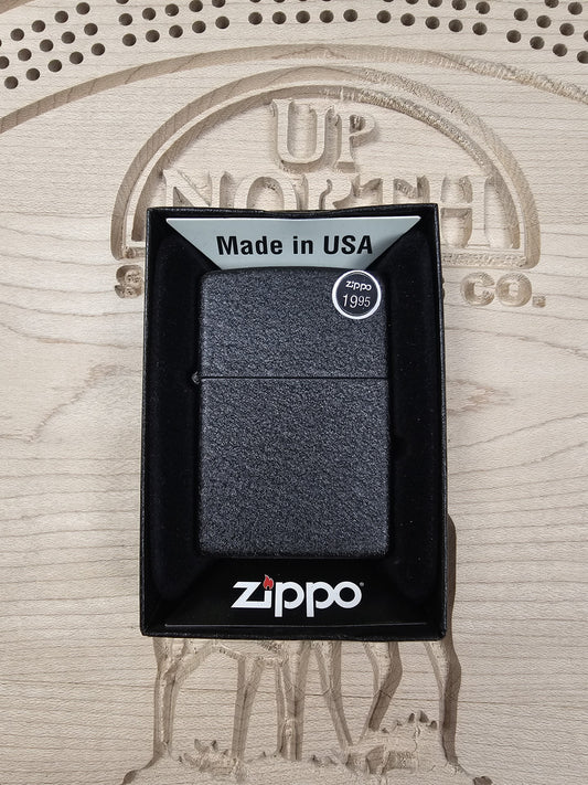 Zippo 236 Black Crackle Matte Black Pocket Lighter Made in USA