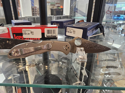 Spyderco Delica 4 Damascus Blade Titanium Handle Folding Knife C11TIPD USA Made Lifetime Warranty