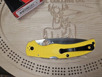 Spyderco Native Chief Lightweight CPM-Magnacut Blade Yellow FRN Handle Folding Knife C244PYL USA Made Lifetime Warranty