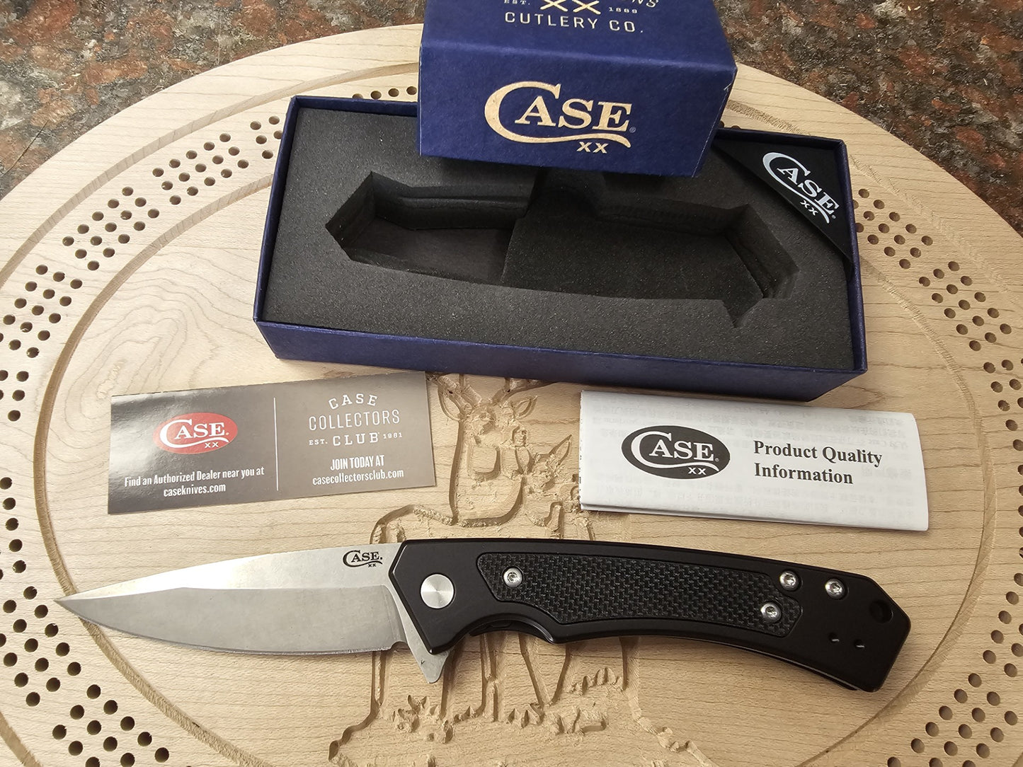 CASE XX Framelock Black Aluminum & G10 Handle CPM-20CV Marilla Knife Made in USA CA25884
