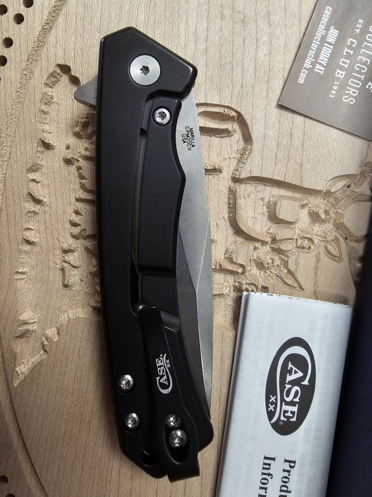 CASE XX Framelock Black Aluminum & G10 Handle CPM-20CV Marilla Knife Made in USA CA25884