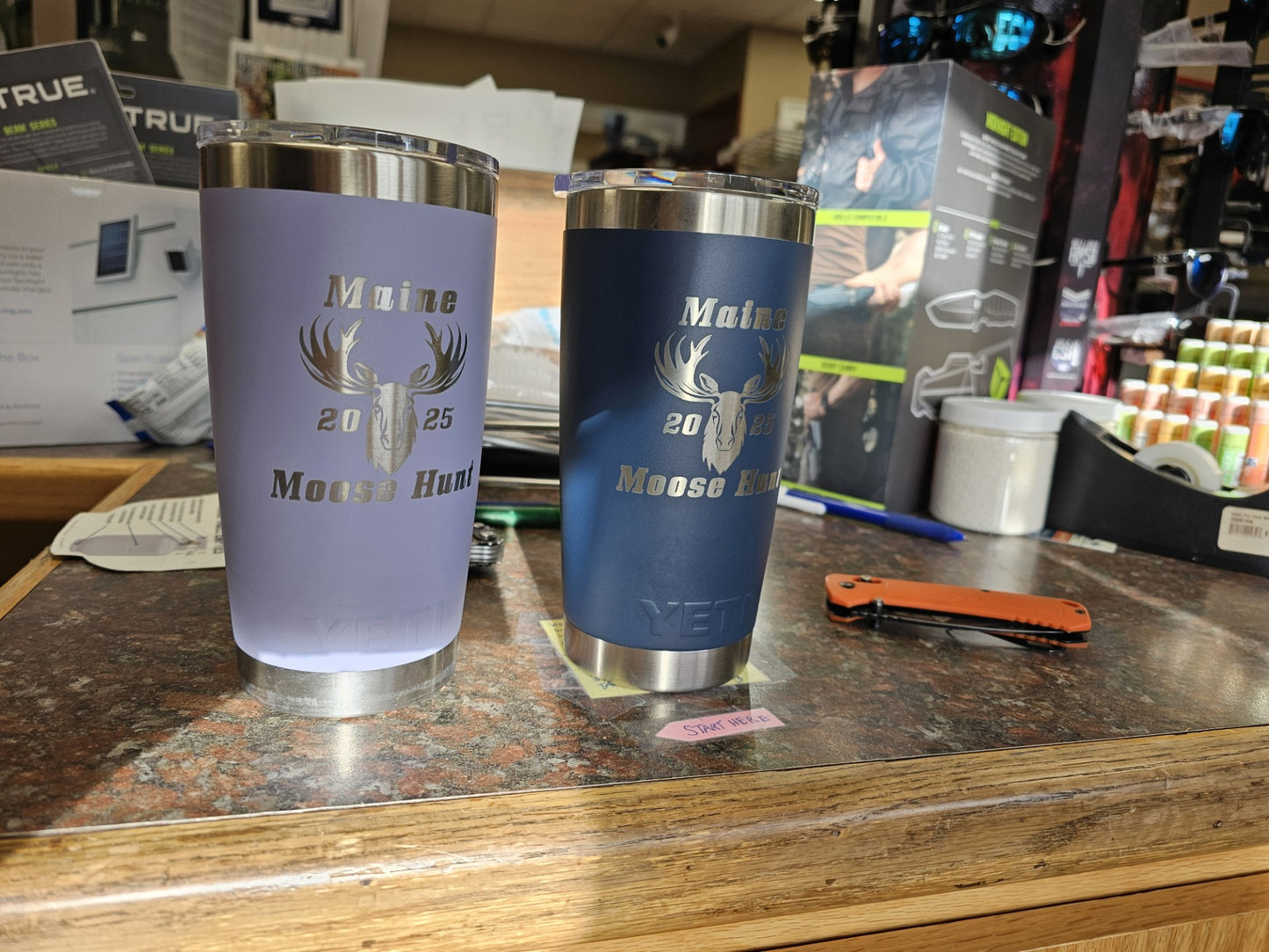 Yeti 2025 Maine Moose Hunt 20 oz. Ramblers Cosmic Lilac and Navy Blue with MagSlider Lids  - 2 Pack