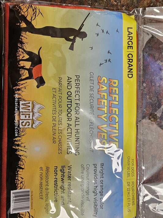 Reflective Safety Vest for Dogs Bright Orange Medium & Large Sizes