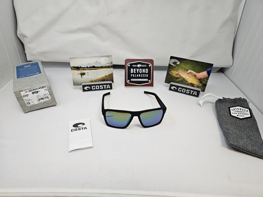 Costa Del Mar Untangled Collection Antille 04G Sunglasses Matte Black Frames Green Mirror 580G Polarized  USA