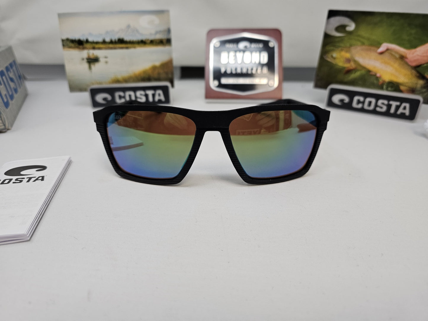 Costa Del Mar Untangled Collection Antille 04G Sunglasses Matte Black Frames Green Mirror 580G Polarized  USA