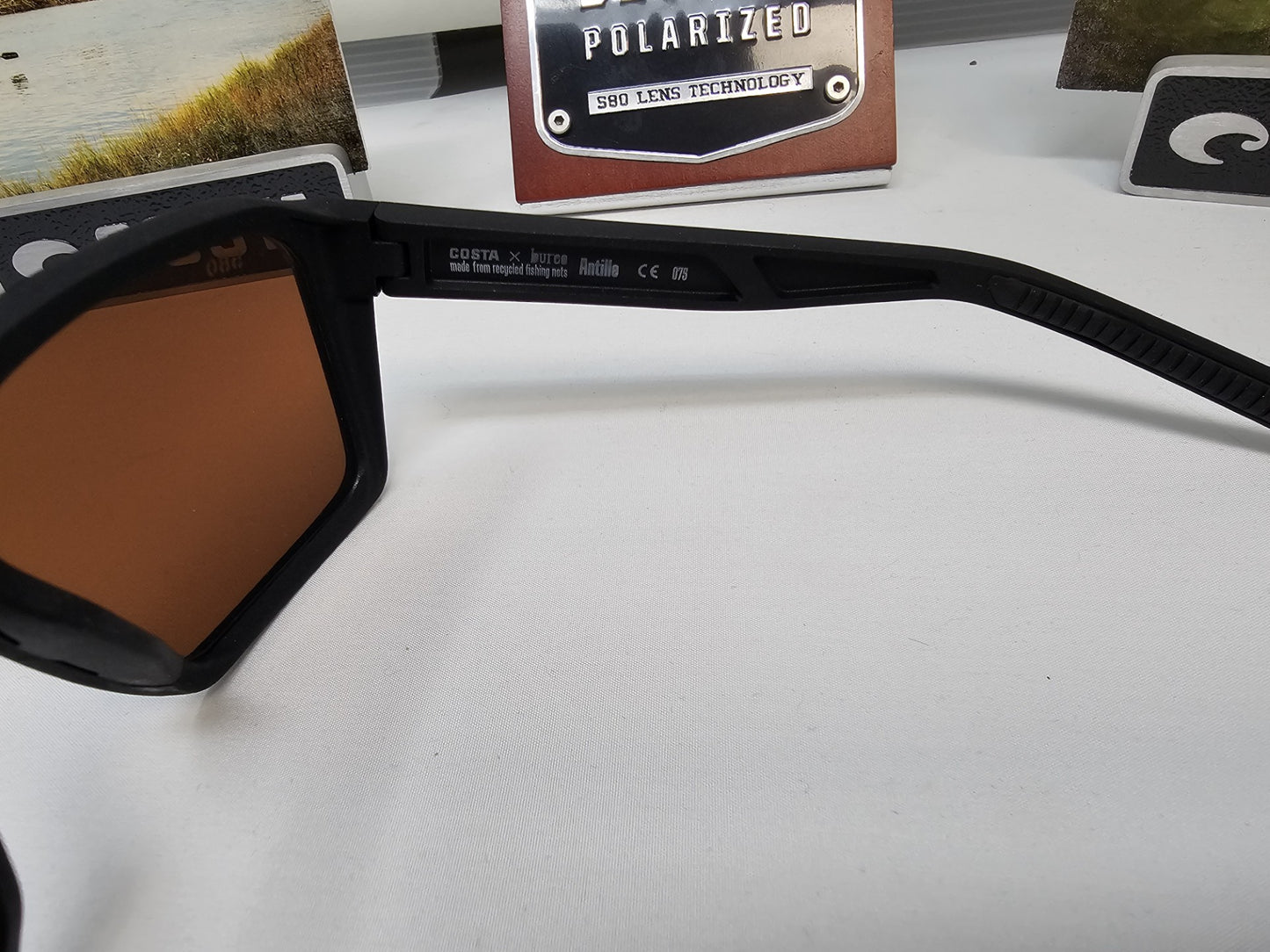 Costa Del Mar Untangled Collection Antille 04G Sunglasses Matte Black Frames Green Mirror 580G Polarized  USA