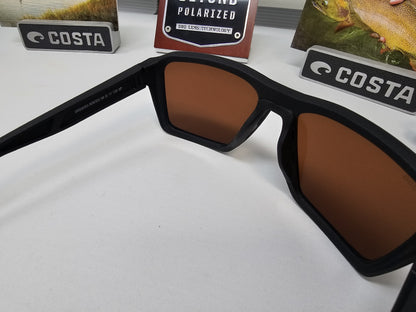 Costa Del Mar Untangled Collection Antille 04G Sunglasses Matte Black Frames Green Mirror 580G Polarized  USA