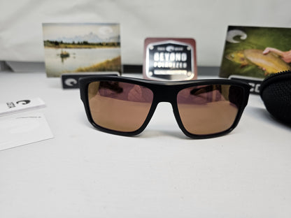 Costa Del Mar Taxman Sunglasses Matte Black Frames Gold Mirror 580G Polarized