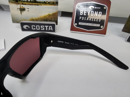 Costa Del Mar Taxman Sunglasses Matte Black Frames Gold Mirror 580G Polarized