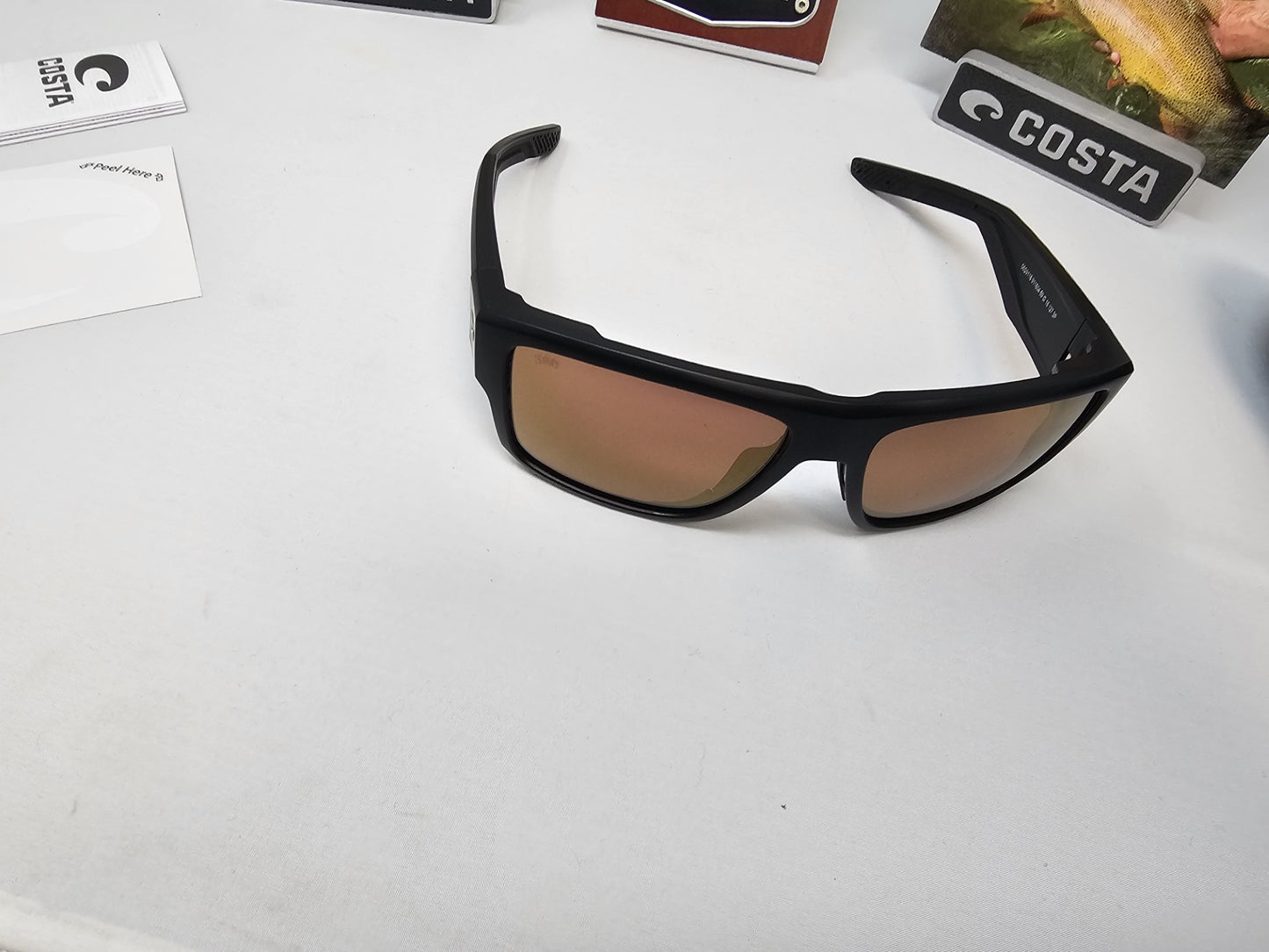 Costa Del Mar Taxman Sunglasses Matte Black Frames Gold Mirror 580G Polarized