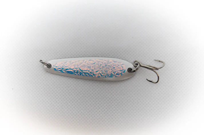 Northeast Troller Size 100 Pearl White Crushed Ice Casting/Trolling Spoon Made in Maine USA