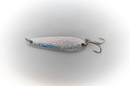 Northeast Troller Size 100 Pearl White Crushed Ice Casting/Trolling Spoon Made in Maine USA
