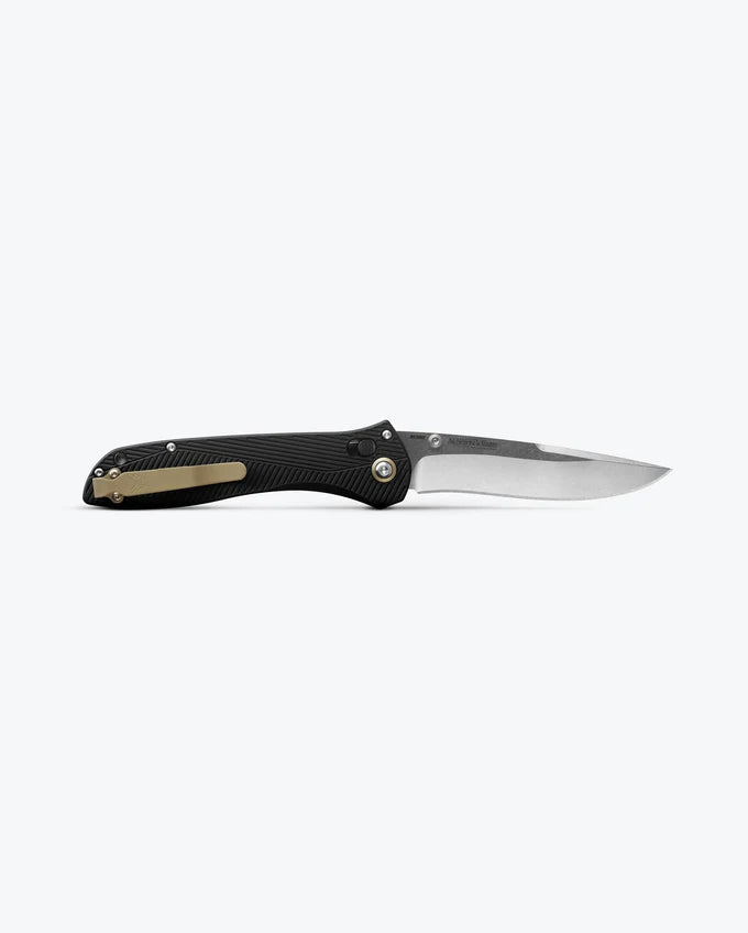 Benchmade 710-25 Seven Ten Black 6061-T6 Aluminum Handle Recurve Drop-Point M390 Blade USA