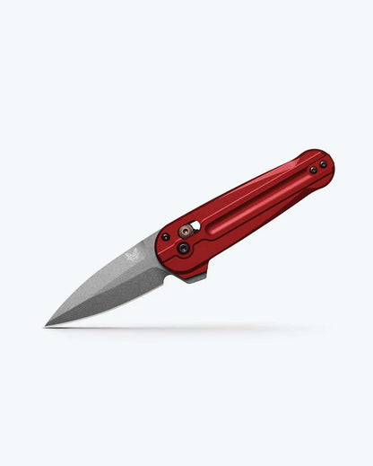 Benchmade 491GY-01 Lowden M390 Blade Phoenix Red 6061-T6 Aluminum Handle Axis Folding Knife